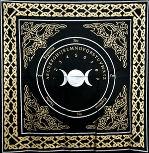 24"x24" Triple Moon Pendulum/ Ouija altar cloth