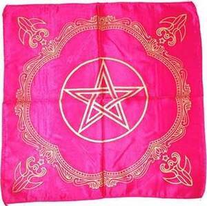 21" x 21" Pink Goddess of Earth Pentagram altar cloth