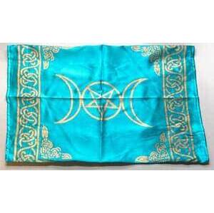 21" x 21" Turquoise Triple Moon altar cloth 21" x 21" Turquoise Triple Moon altar cloth