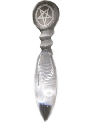 10" Selenite Pentagram athame