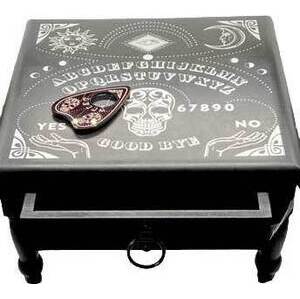 11 1/2x 11 1/2" black Ouija altar table