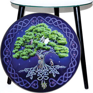 15 1/2" dia Tree of Life glass altar table