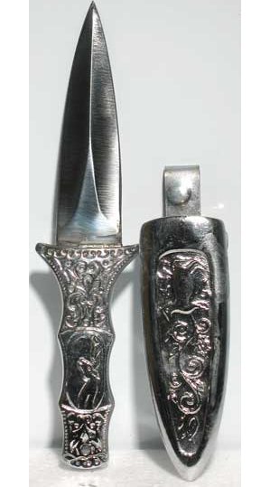 Engraved Silver Boot Athame 6"