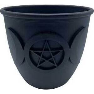 3 1/2" Triple Moon & Pentagram candle holder