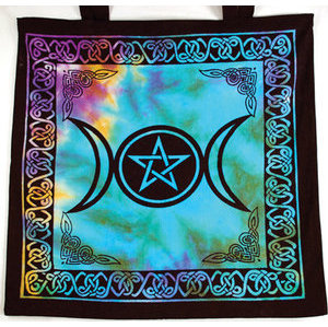 Triple Moon Pentagram Tote Bag