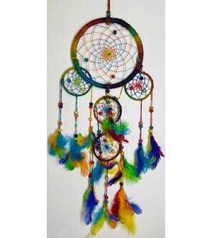 6" Rainbow Hemp dreamcatcher