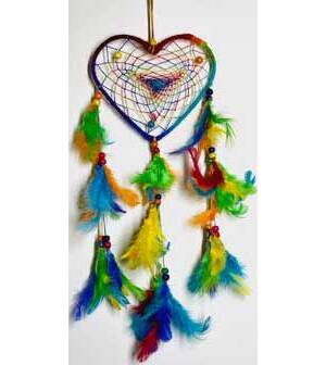 5" Rainbow Heart dreamcatcher