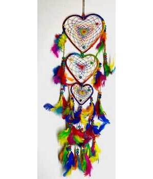 12" Rainbow Heart dreamcatcher