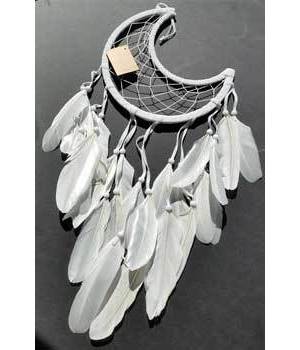 8 1/2" Half Moon white dream catcher