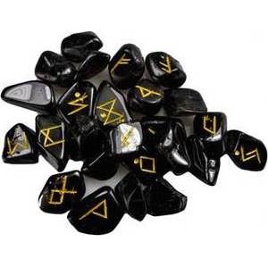 Black Tourmaline Rune Set