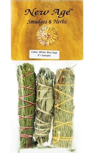 Cedar,White& Blue Sage Smudge Stick 3pk