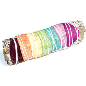 4" White Sage 7 Chakra colors stick