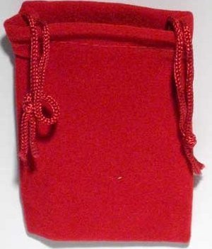 Velveteen Pouch 2 X 2 1/2 Red