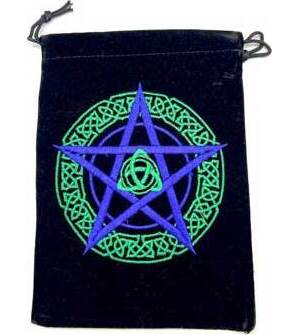 (set of 10) 5"x 7" Pentagram Black velveteen bag