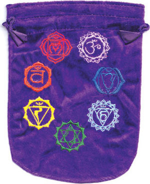 6"x 8" 7 Chakra Purple velveteen bag