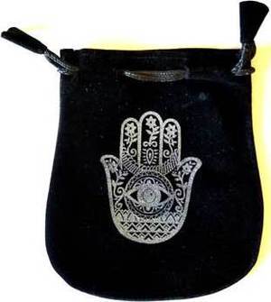 Hand of Compassion Velveteen Black Bag 5"