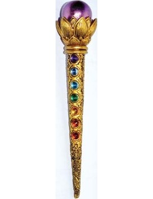 8 1/2" Ball & Chakra Stones wand 8 1/2" Ball & Chakra Stones wand