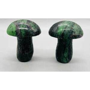 (set of 2) 1 3/4" Mushroom Ruby Zoisite (set of 2) 1 3/4" Mushroom Ruby Zoisite