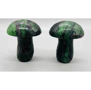 (set of 2) 1 3/4" Mushroom Ruby Zoisite