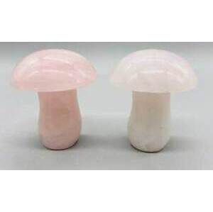 (set of 2) 1 3/4" Mushroom Rose Quartz (set of 2) 1 3/4" Mushroom Rose Quartz