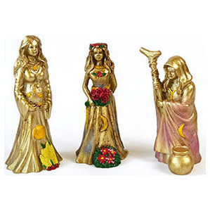 (set of 3) ~4" Mother, Maiden, Crone figurines