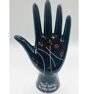 7 1/2" Black Palmistry Hand 7 1/2" Black Palmistry Hand