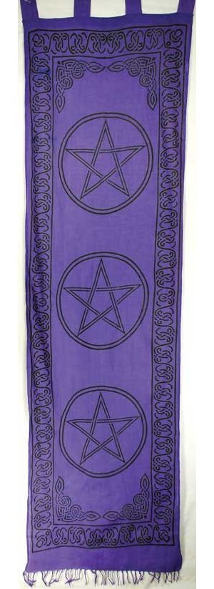 Three Pentagrams Curtain Pair 18"x72" Three Pentagrams Curtain Pair 18"x72"