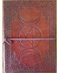 5" x 7" Triple Moon Pentagram leather blank book w/cord