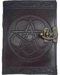 Pentagram leather blank book w/ latch