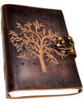 Tree leather blank book w/ latch