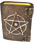Pentagram W stone aged looking paper leather w/ latch