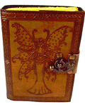 Fairy Journal aged looking paper leather w/ latch