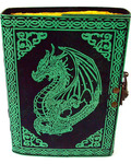 Green Dragon aged looking paper leather w/ latch
