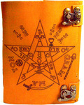 Tetragrammaton aged looking paper leather w/ latch