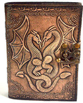 Double Dragon aged looking paper leather w/ latch