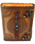 7 Chakra aged looking paper leather w/ latch