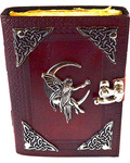 Fairy aged looking paper leather w/ latch 4 1/2" x 6 1/2" - Unlined