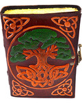 Tree of Life aged looking paper leather w/ latch 4 1/2" x 6 1/2" - Unlined