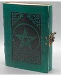 green Pentagram leather blank book w/ latch