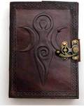 Maiden Mother Moon leather blank book w/ latch