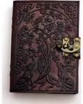 Wolf & Tree of Life leather blank book w/ latch