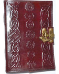 Chakra leather blank book w/ latch