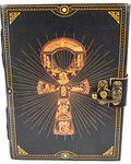 5" x 7" Ankh leather blank book w/ latch