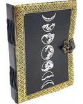 5" x 7" Moon Phase Silver/ Black Embossed leather w/ latch