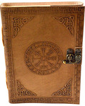 5" x 7" Rune leather blank book w/ latch