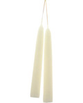 Antique White Taper Candle Pair 7"