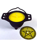 Citronella candle in cauldron
