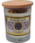 Healing gem stone soy candle