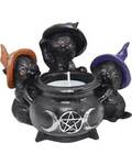 Witchy Cats around Cauldron tealight holder