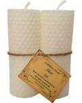 Set of Two White Pillar Candles 4 1/4"